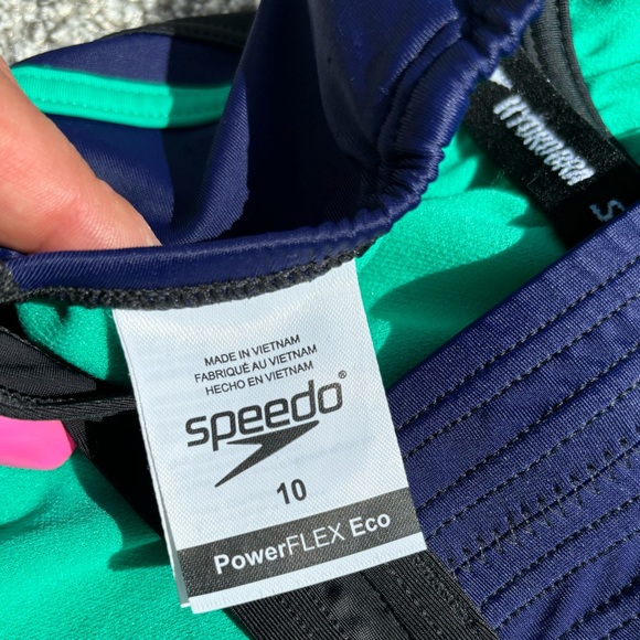 NWOT SPEEDO Women’s One Piece PowerFLEX Eco Bathing Suit Size 10 - Picture 3 of 7